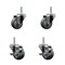Service Caster 3 Inch Thermoplastic  Rubber Wheel Swivel 34 Inch Threaded Stem Caster Set 2 Brakes SCC SCC-TS20S314-TPRB-34212-2-TLB-2 - alternate 1